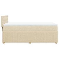 vidaXL Boxspringbett mit Matratze Creme 90x190 cm Stoff