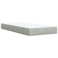 vidaXL Boxspringbett mit Matratze Hellgrau 90x190 cm Samt