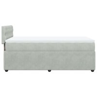 vidaXL Boxspringbett mit Matratze Hellgrau 90x190 cm Samt