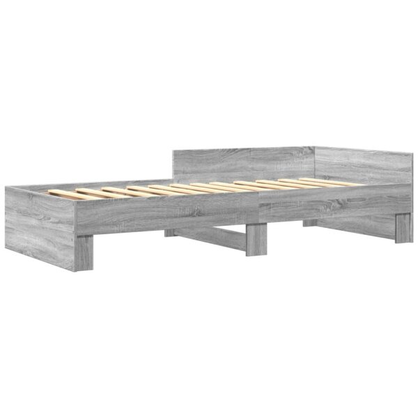 vidaXL Bettgestell Grau Sonoma 90x190 cm Holzwerkstoff