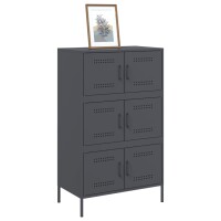 vidaXL Highboard Anthrazit 68x39x113 cm Stahl