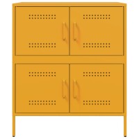 vidaXL Sideboard Senfgelb 68x39x79 cm Stahl