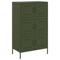 vidaXL Highboard Olivgrün 68x39x113 cm Stahl