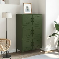 vidaXL Highboard Olivgr&uuml;n 68x39x113 cm Stahl