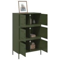 vidaXL Highboard Olivgr&uuml;n 68x39x113 cm Stahl