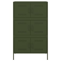 vidaXL Highboard Olivgr&uuml;n 68x39x113 cm Stahl