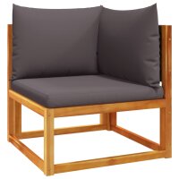 vidaXL Garten-Ecksofas mit Kissen 2 Stk. Massivholz Akazie