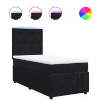 vidaXL Boxspringbett mit Matratze Schwarz 100x200 cm Samt