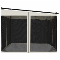 vidaXL Pavillon mit Netzw&auml;nde Creme 3x3 m Stahl