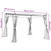 vidaXL Pavillon mit Netzw&auml;nde Creme 3x3 m Stahl