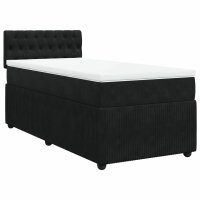 vidaXL Boxspringbett mit Matratze Schwarz 90x190 cm Samt