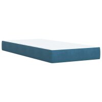 vidaXL Boxspringbett mit Matratze Blau 90x200 cm Samt