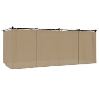 vidaXL Pavillon mit Vorh&auml;ngen Taupe 6x3 m Stahl