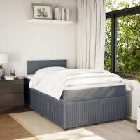 vidaXL Boxspringbett mit Matratze Dunkelgrau 120x190 cm Samt