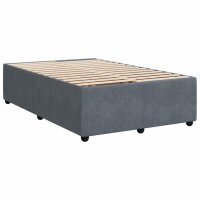 vidaXL Boxspringbett mit Matratze Dunkelgrau 120x200 cm Samt