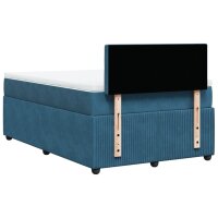 vidaXL Boxspringbett mit Matratze Blau 120x200 cm Samt