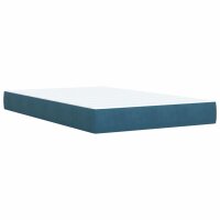 vidaXL Boxspringbett mit Matratze Dunkelblau 120x200 cm Samt