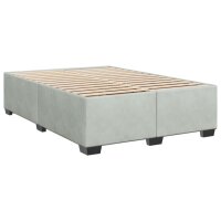 vidaXL Boxspringbett mit Matratze Hellgrau 140x200 cm Samt