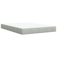 vidaXL Boxspringbett mit Matratze Hellgrau 140x200 cm Samt