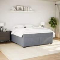 vidaXL Boxspringbett mit Matratze Dunkelgrau 180x200 cm Samt