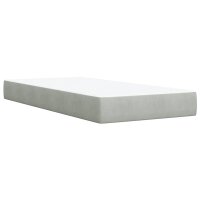 vidaXL Boxspringbett mit Matratze Hellgrau 90x200 cm Samt