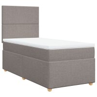 vidaXL Boxspringbett mit Matratze Taupe 80x200 cm Stoff