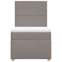 vidaXL Boxspringbett mit Matratze Taupe 80x200 cm Stoff