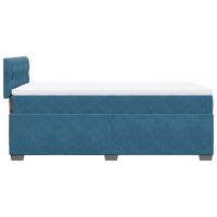 vidaXL Boxspringbett mit Matratze Dunkelblau 100x200 cm Samt