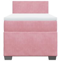 vidaXL Boxspringbett mit Matratze Rosa 80x200 cm Samt