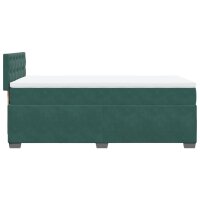 vidaXL Boxspringbett mit Matratze Dunkelgr&uuml;n 80x200 cm Samt