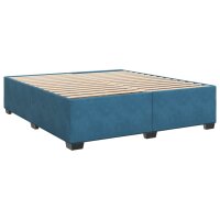 vidaXL Boxspringbett mit Matratze Blau 200x200 cm Samt