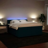 vidaXL Boxspringbett mit Matratze Blau 200x200 cm Samt