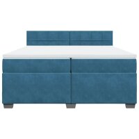 vidaXL Boxspringbett mit Matratze Blau 200x200 cm Samt