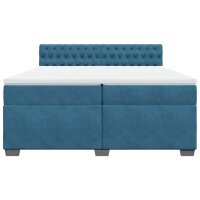 vidaXL Boxspringbett mit Matratze Blau 200x200 cm Samt