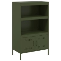 vidaXL Highboard Olivgrün 68x39x113 cm Stahl