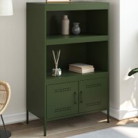 vidaXL Highboard Olivgrün 68x39x113 cm Stahl