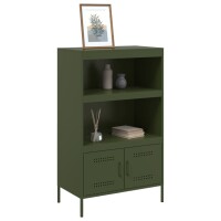 vidaXL Highboard Olivgr&uuml;n 68x39x113 cm Stahl