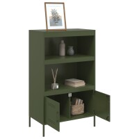 vidaXL Highboard Olivgr&uuml;n 68x39x113 cm Stahl