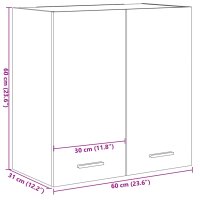 vidaXL H&auml;ngeschrank Sonoma-Eiche 60x31x60 cm Holzwerkstoff