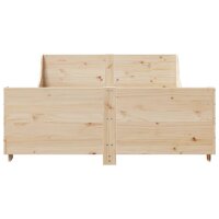 vidaXL Massivholzbett ohne Matratze 135x190 cm Kiefernholz