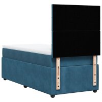 vidaXL Boxspringbett mit Matratze Blau 100x200 cm Samt