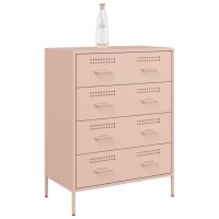 vidaXL Sideboard Rosa 68x39x89 cm Stahl