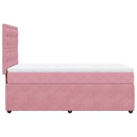 vidaXL Boxspringbett mit Matratze Rosa 100x200 cm Samt