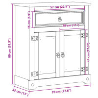 vidaXL Badschrank Corona 70x33x80 cm Massivholz Kiefer