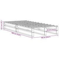 vidaXL Massivholzbett ohne Matratze 90x190 cm Kiefernholz