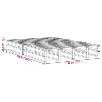 vidaXL Massivholzbett ohne Matratze 140x190 cm Kiefernholz