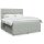 vidaXL Boxspringbett mit Matratze Hellgrau 180x200 cm Samt