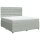 vidaXL Boxspringbett mit Matratze Hellgrau 180x200 cm Samt