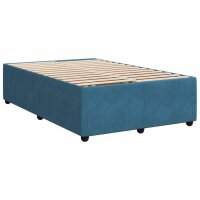 vidaXL Bettgestell Blau 120x190 cm Samt