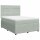 vidaXL Boxspringbett mit Matratze Hellgrau 140x190 cm Samt